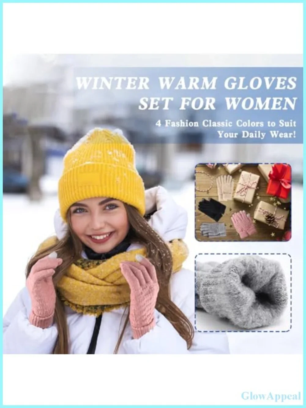 Winter Gloves for Women - 4 Pairs Knit Touchscreen Gloves